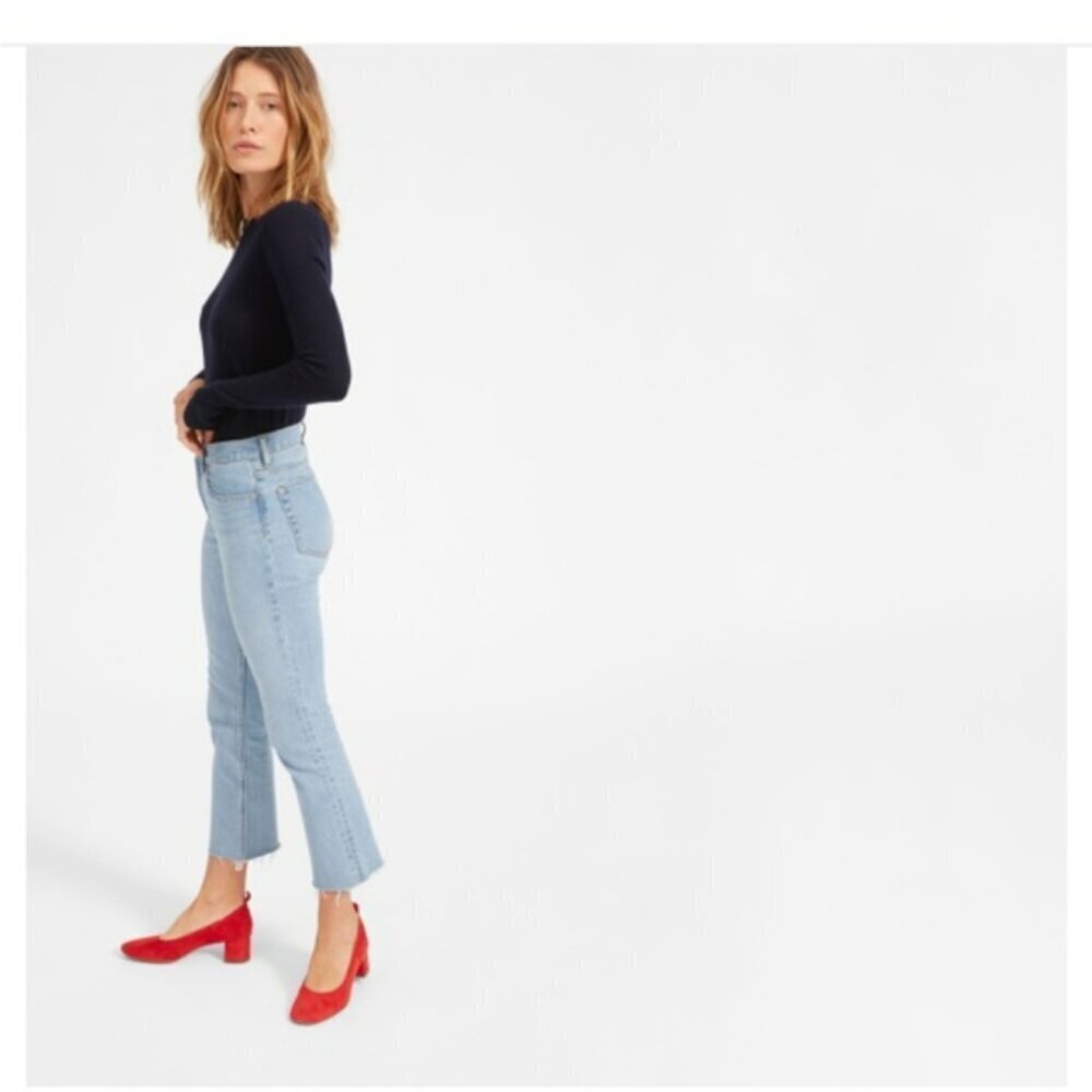 Everlane The Kick Crop Jean In Blue Sz 32